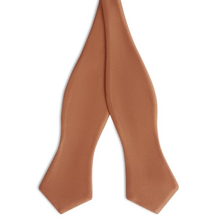 Cognac Self-Tie Grosgrain Diamond Tip Bow Tie for Men - Self-tie bow ties