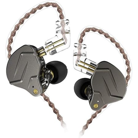 Dynamiska hybrida dubbla drivna in-ear-hörlurar, avtagbara sladdfria musiker in-ear-hörlurar (grå, utan mikrofon)