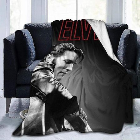 Vintage Elvis Presley Tæppe Åndbart Hyggeligt Sengetæppe Flere Størrelser Til Voksne Børn Teenagere Godt Matchende Soveværelsestilbehør (50x40in 