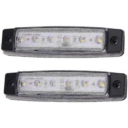 NA/st 12v 6 led tilhenger markeringslys baklys posisjonslys Sidemarkeringslys Signallys Instrumentpanel (hvit)