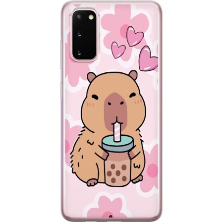 Kompatibelt Mobilskal till Samsung Samsung Galaxy S20 Kawaii Capybara Hjärtan Anime Stil Söt Design Djurmotiv TikTok Populärt Present Tjej