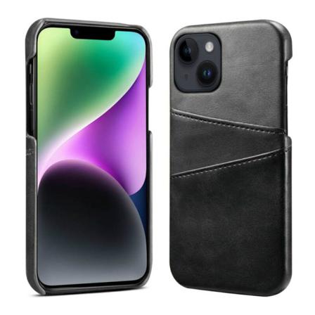 Retro Skal Med Kortplatser Apple Iphone 14 - Mörkgrå