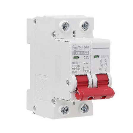 2p DC 1000V Solcells Mini Strömbrytare 10A/16A/32A/50A/63A DC Fotovoltaisk MCB [BR]