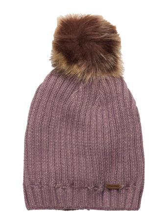 Hat W. Detachable Fake Fur Accessories Headwear Hats Beanies Beige Minymo