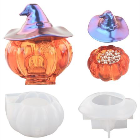 2st 3d Halloween Pumpkin Silikon Förvaringslåda Hartsform