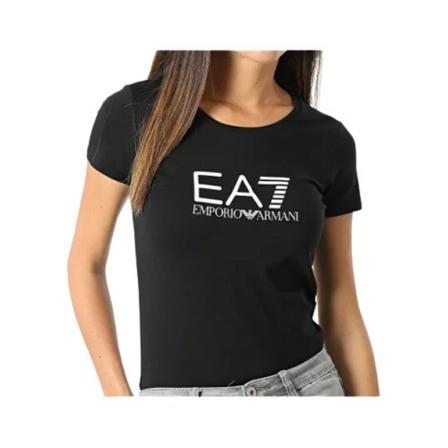 Emporio Armani Ea7, T-Shirts Zwart, Dames, Maat:S