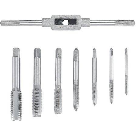 8 stk tappnøkkelsett, justerbar brotsj gjengetapp metrisk sett, metall gjengeinnsatsmaskin skralle skrue for tapping, M3/m4/ M5/m6/m8/m10/m12