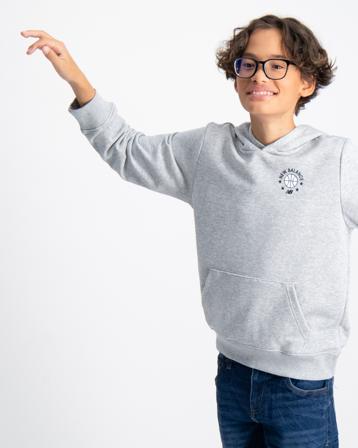 New Balance NB Hoops Essentials Hoodie Grau Hoodies/Kapuzenpullover Unisex - Kidsbrandstore