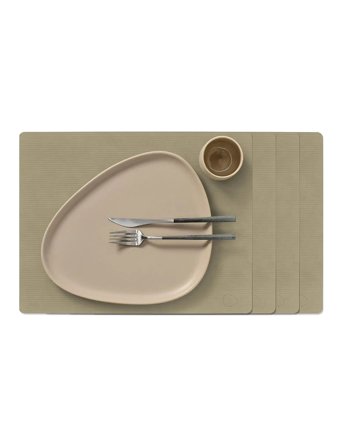 LIND DNA 4-Set Table Mat Square L Corduroy - Green - 35X45CM