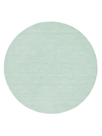 Handloom Flat Ø 200 Miętowa Zieleń Jednobarwny Okrągły Dywan Wełniany