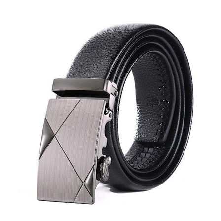 Et sort firkantet herre bælte med automatisk spænde til mænd 35mm wi