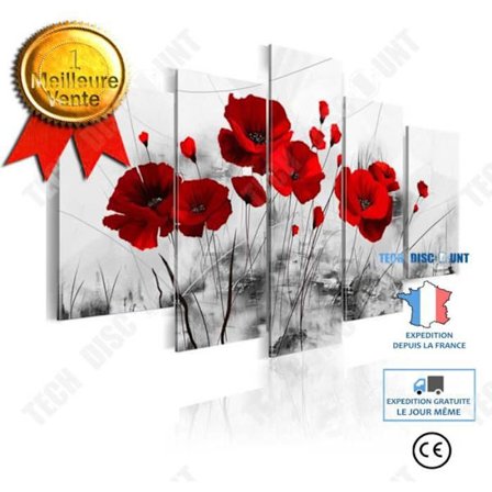 TD Moderni ja yksinkertainen kolmen värin abstrakti kukkamaalaus viidessä osassa 30x40cmx2 30x60cmx2 30x80cmx1