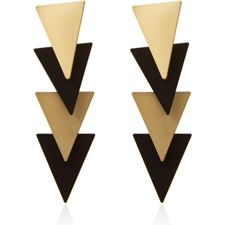 Heyone Fashion Kevyet Geometriset Kolmion Muotoiset Korvakorut Yksinkertaiset Elegantti Metalliset Riipuskorvakorut Päällystetyt Kulta Musta Bohemian 