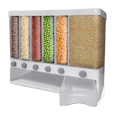 Tør Foder Dispenser Beholder - Ris Dispenser 22 lb Pantry og Spand (Hvid)