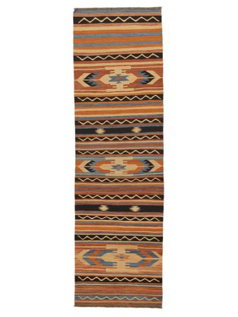Kelim Moderne Teppe 88X298Løpere Ull, Afghanistan