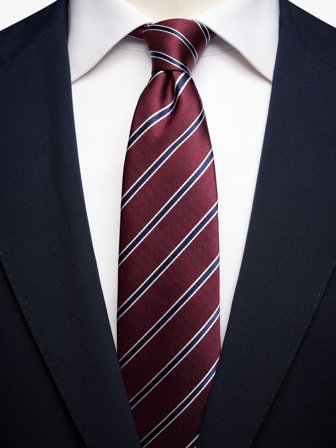 John Henric Men's Bordeaux Krawatte Gestreift Size 7,5