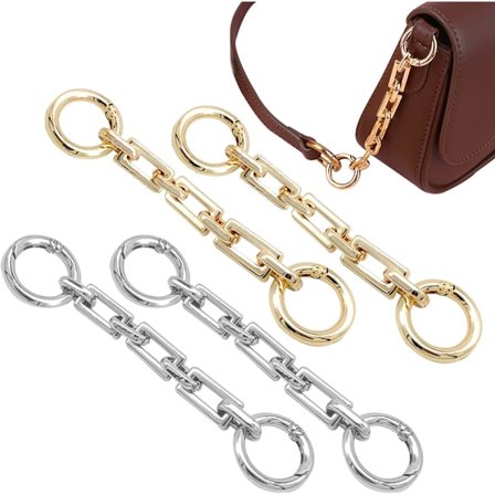 4 Stykker 11,4 cm Taske Rem Forlænger Taske Forlængerkæde Rem Forlænger Udskiftning Tilbehør Taske Kæde Remme Charms til Skulder Crossbody Taske Cl