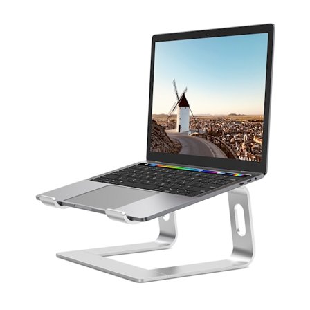 Silver Metal Laptop Stand, Ergonomisk Laptop Stand, Aluminium Lapt