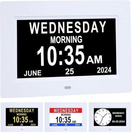 Demensklocka Alzheimerklocka Stor Digital Kalenderklocka för Seniorer, Klocka med Dag och Datum