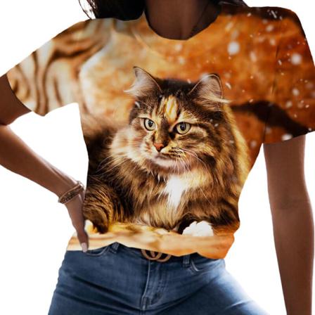 Kortärmade Kvinnor T-shirts Med Rund Hals