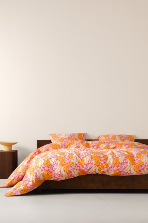 Jotex - Dynetrekksett Dobbeltseng Økologisk Oransje - FLORIAN - Kjøp Dobbeltseng hos Jotex