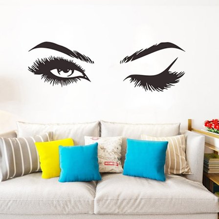 Pene øyevipper Wall Sticker stue dekor Veggmaleri Art Decal