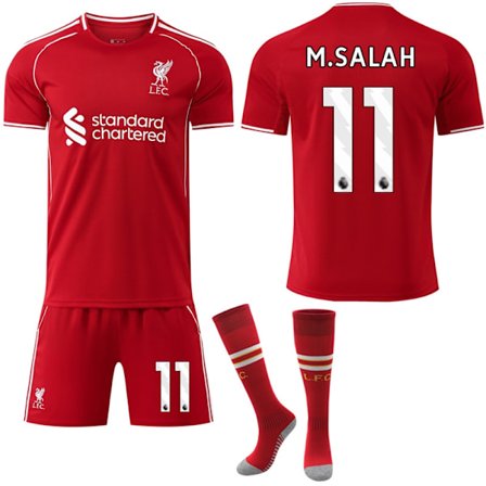 2025-2026 Liverpool Hjemmedrakt Sett Barn Voksen Fotballsett Nr. 11 M.SALAH Nr. 11 M.SALAH 26-Perfekt 26 Nr.11 M.SALAH