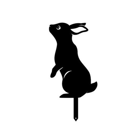 Kunstnerisk Kanin Metallstatue 2D Kaninfigur Utendørs Hagedekor