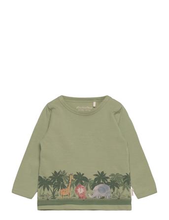 T-Shirt Ls Tops T-shirts Long-sleeved T-shirts Green Minymo