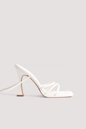 NA-KD Shoes Chaussures à talon sablier, bout carré et brides - Chaussures à talons hauts - Blanc - EU 38