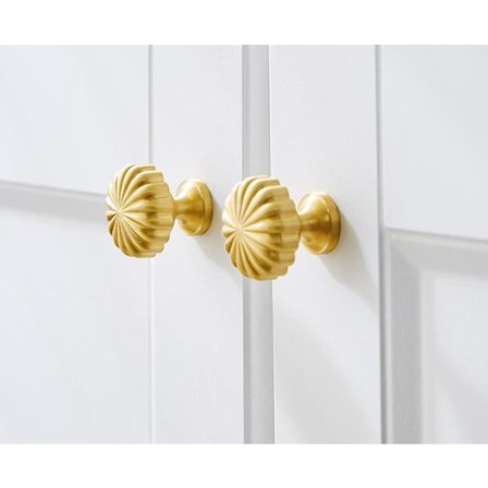 Et par med skuffehåndtak, skaphåndtak, ren kobber gresskarform rund messing skuff enkelt hulldørhåndtak