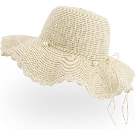 Højransket Solhat til Kvinder, Foldbar Solhat med UV-Beskyttelse, Sommerstrand Visor