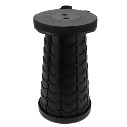 Teleskopisk Skammel ABS PP Plast Høj Belastningskapacitet Bærbar Sammenklappelig Skammel til Fiskeri Camping Rejser Sort Grå