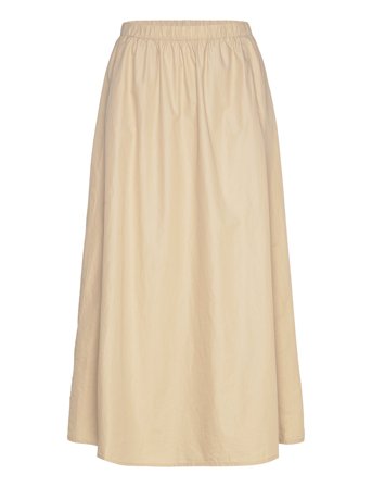 Poplin Pull On Midi Skirt Beige Calvin Klein