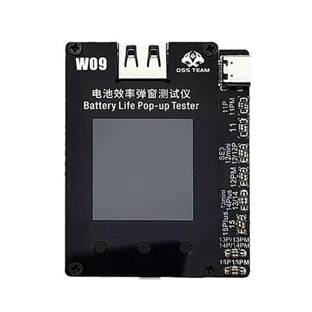 W09 Pro V3 Batterilivslängd -Upp Tester för 12 13 14 15ProMax Batterihälsa -Upp Reparation Återställ Hälsa Da