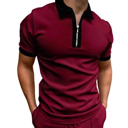 Herre polo shirt kortærmet sommer lynlås krave golf toppe