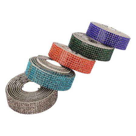 5 meter självhäftande strassremsor 1,5 cm breda glänsande strassband för DIY-hantverk bröllopsfestdekoration