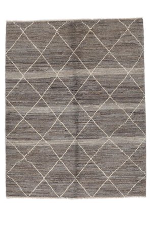 Berber Style Vloerkleed Handgeknoopt 154X192 Bruin/Zwart Afghanistan