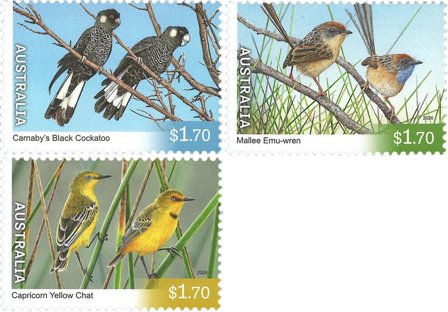 Australien - Truede fugle - Postfrisk sæt 3v