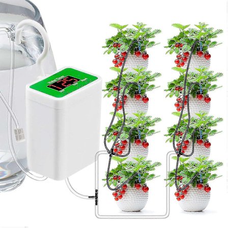 Automatisk vandingssystem til potteplanter, vandingsenheder USB automatisk drypvandingssæt plantevandingssystem med vandtimer - Perfekt