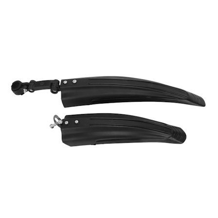 1Set Cykel Fram Bakskärm Förtjockad Breddad Stänkskydd för Landsvägscykel Mountainbike Svart