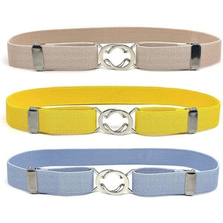 3 stk. Børnebælte Justerbart Elastisk Stretch Bælte til Drenge og Piger