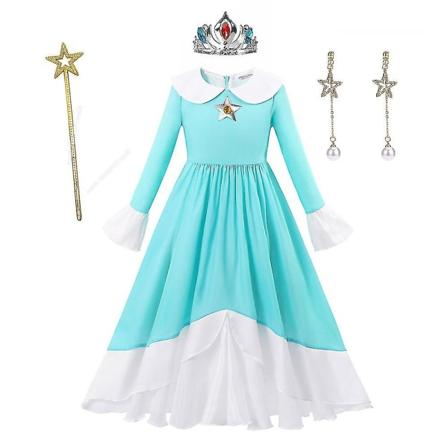 Pehmeä Prinsessa-asu Tytöille, Daisy Rosalina Cosplay-puku Comic Coniin, Peach-pallomekko Halloween-juhliin