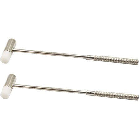 Todelt guldsmedehammer med dobbelt hoved, lille metalhammer, stålskaft lille urhammer sæt, egnet til læderhåndværk smykkehammer