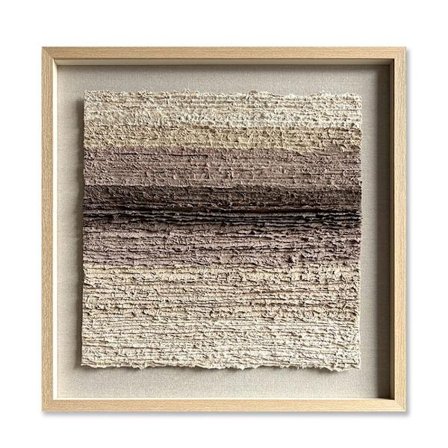 Firkantet vægkunst i jordfarver, 80x80 cm, glasramme