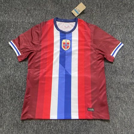 Kortarmet fotballdrakt for sesongen 2425 i Norge, hurtigtørkende, ventilerende sportsklær Hjemmedrakt Home XXL