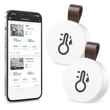 Bluetooth Termometer Hygrometer Trådlös med App Datalagring Digital Temperatur Fuktighetssensor för Hemmakontor Växthus Vinkällare