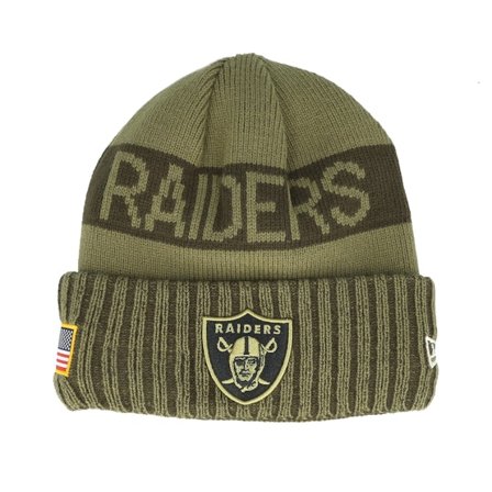 New Era - Verde cuff Beanie - Las Vegas Raiders NFL Salute To Service Green Knit Cuff @ Hatstore