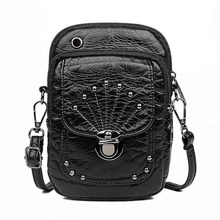 Uusi ainutlaatuinen design naisten laukku matkapuhelinlaukku musta diagonaalinen laukku pystysuora olkalaukku