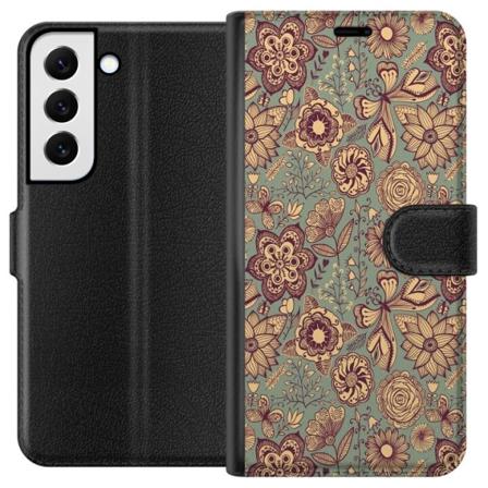 Samsung Galaxy S22 5G Tegnebogsetui Vintage Blomster